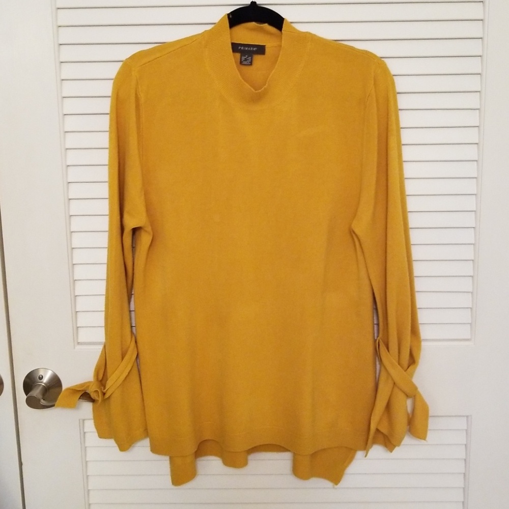 Primark Mustard Yellow Wrist-Tie Oversized Sweater